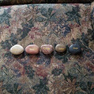 Inspiration stones for thought, affirmation, encouragement, set of 5, NWOT